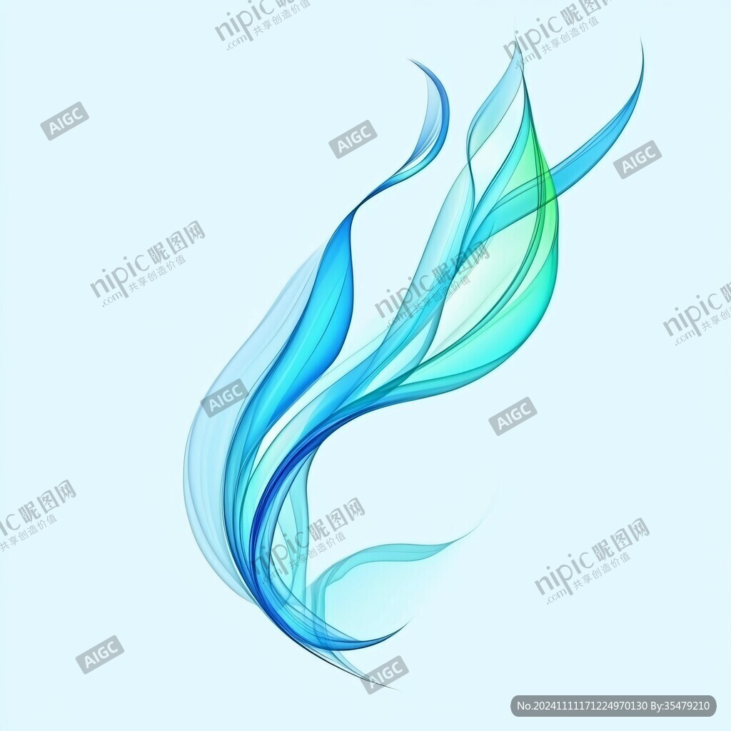 藍(lán)色線條煙霧波浪