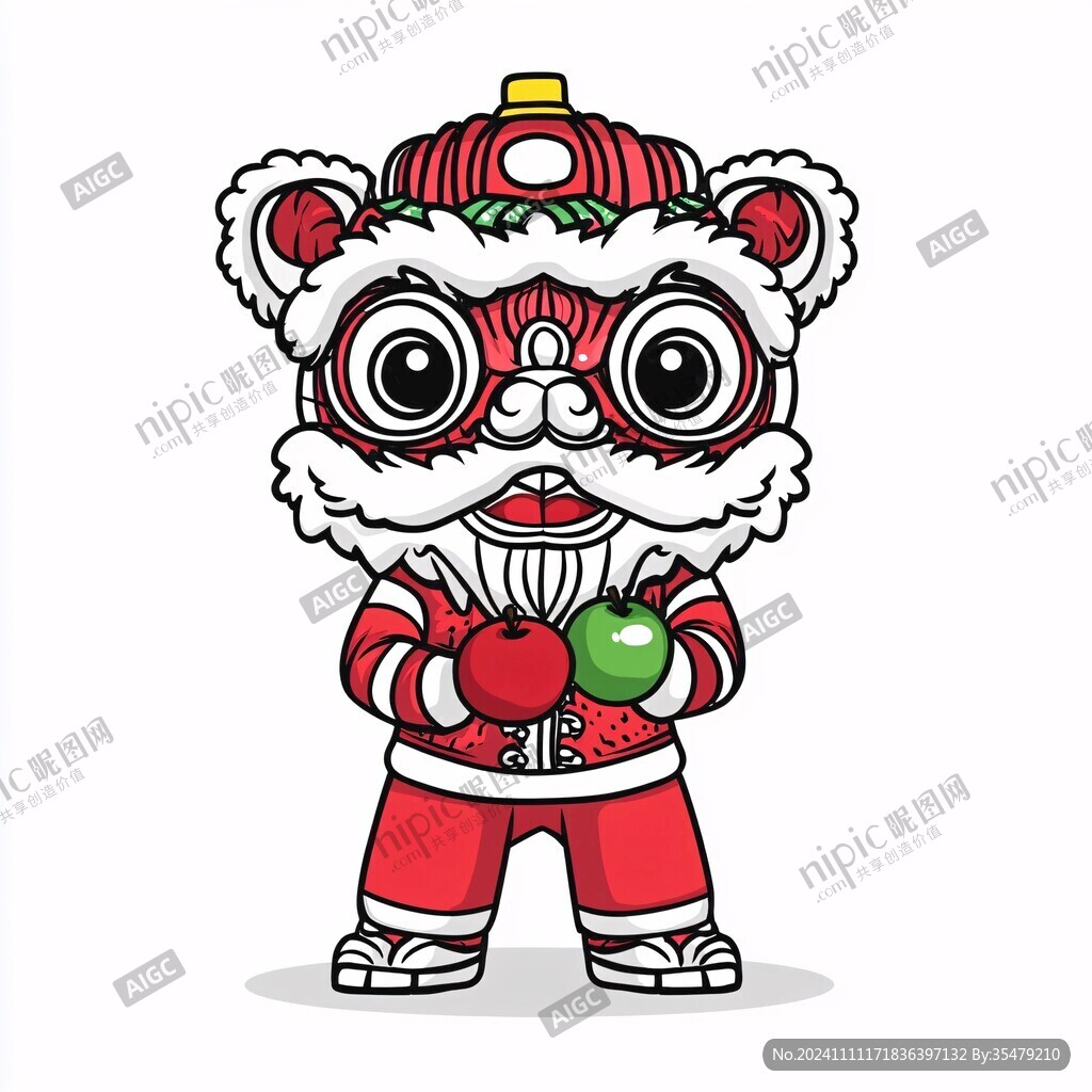 卡通舞獅人物