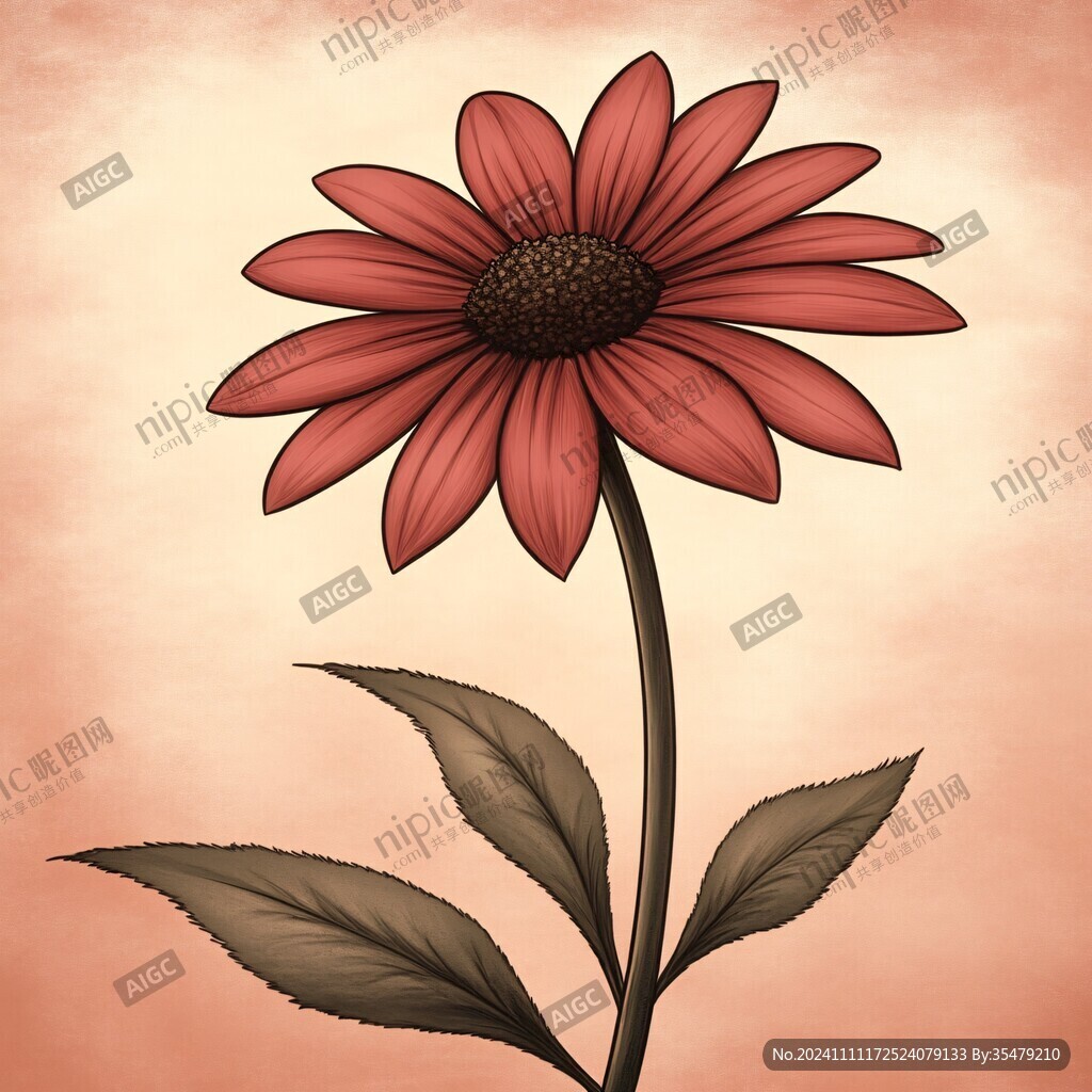 紅色太陽花裝飾畫