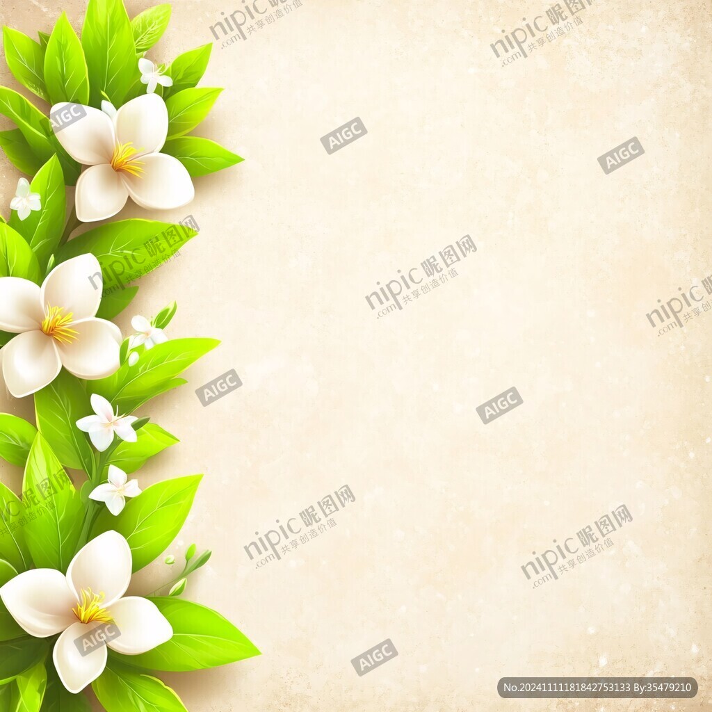 竹子茉莉花背景