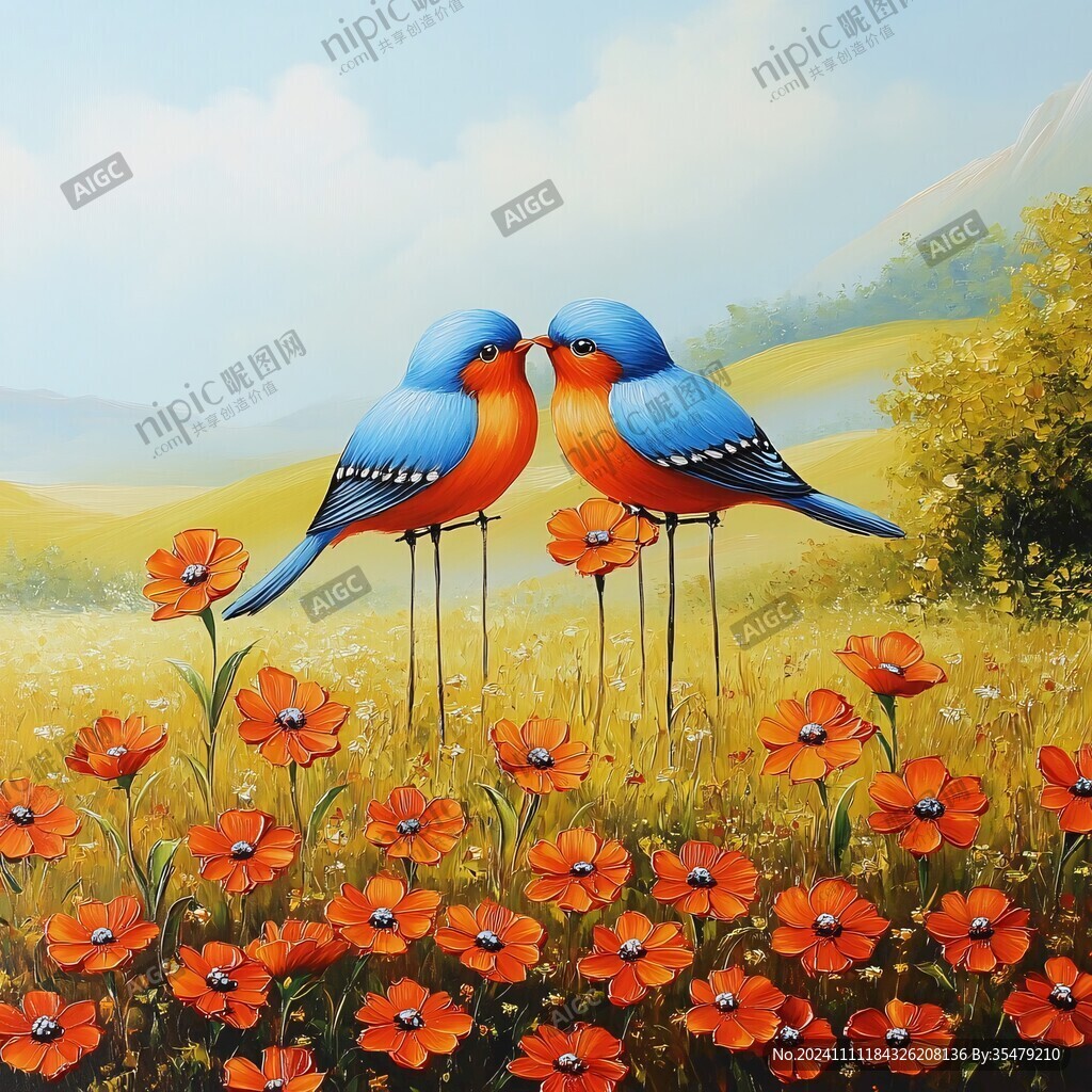 唯美花鳥風(fēng)景畫