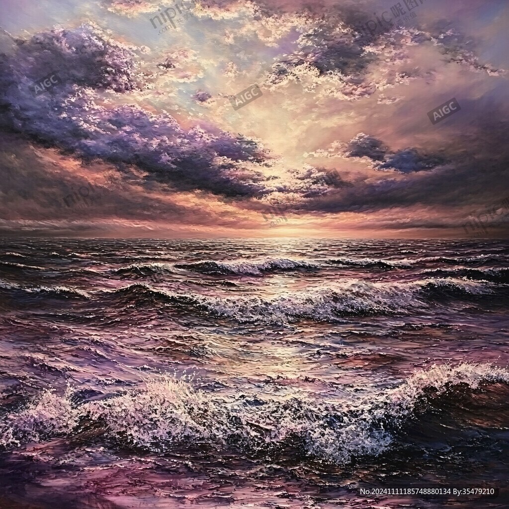 大海高清油畫