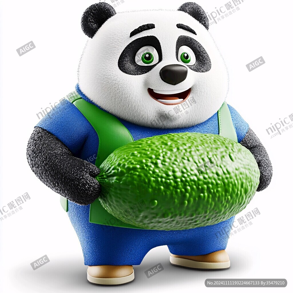 熊貓抱菠蘿圖案
