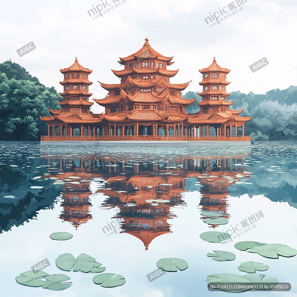 水中樓閣古建筑