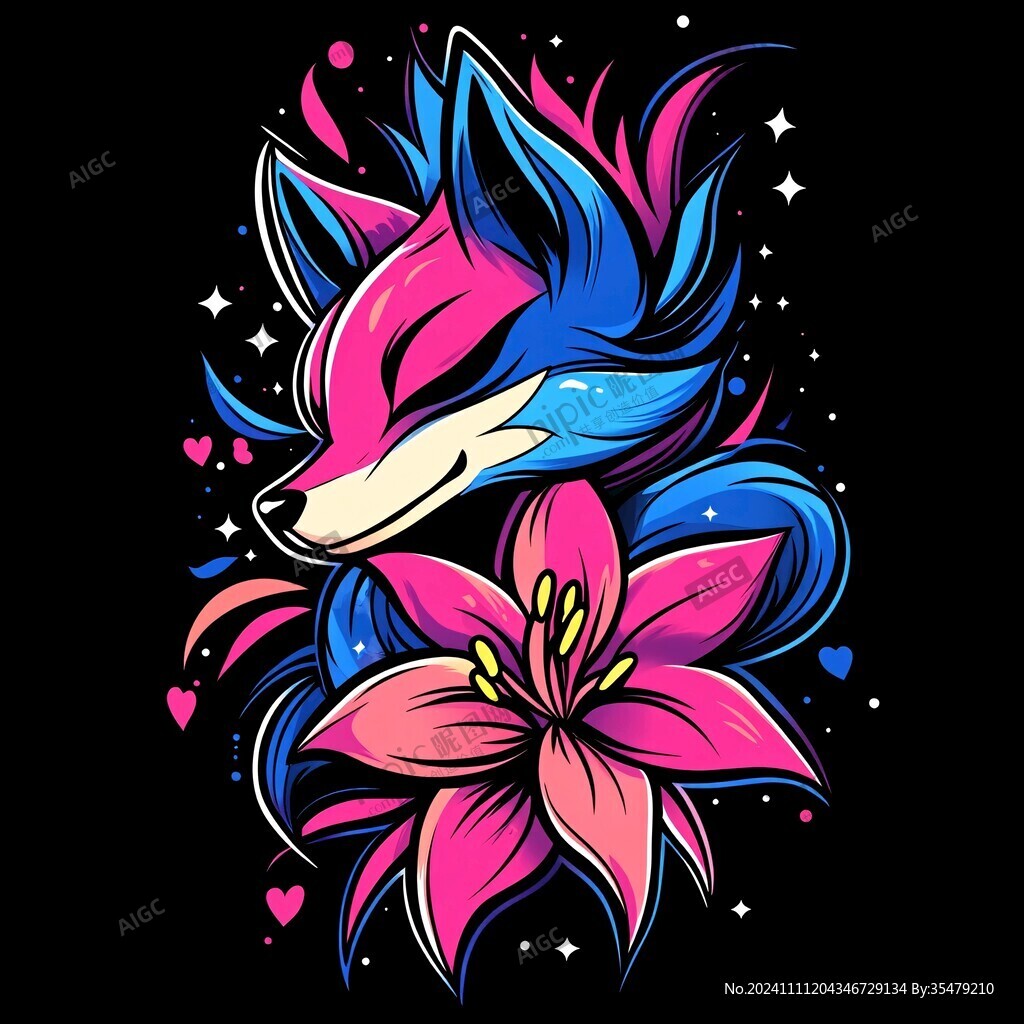 頭戴花的狐貍