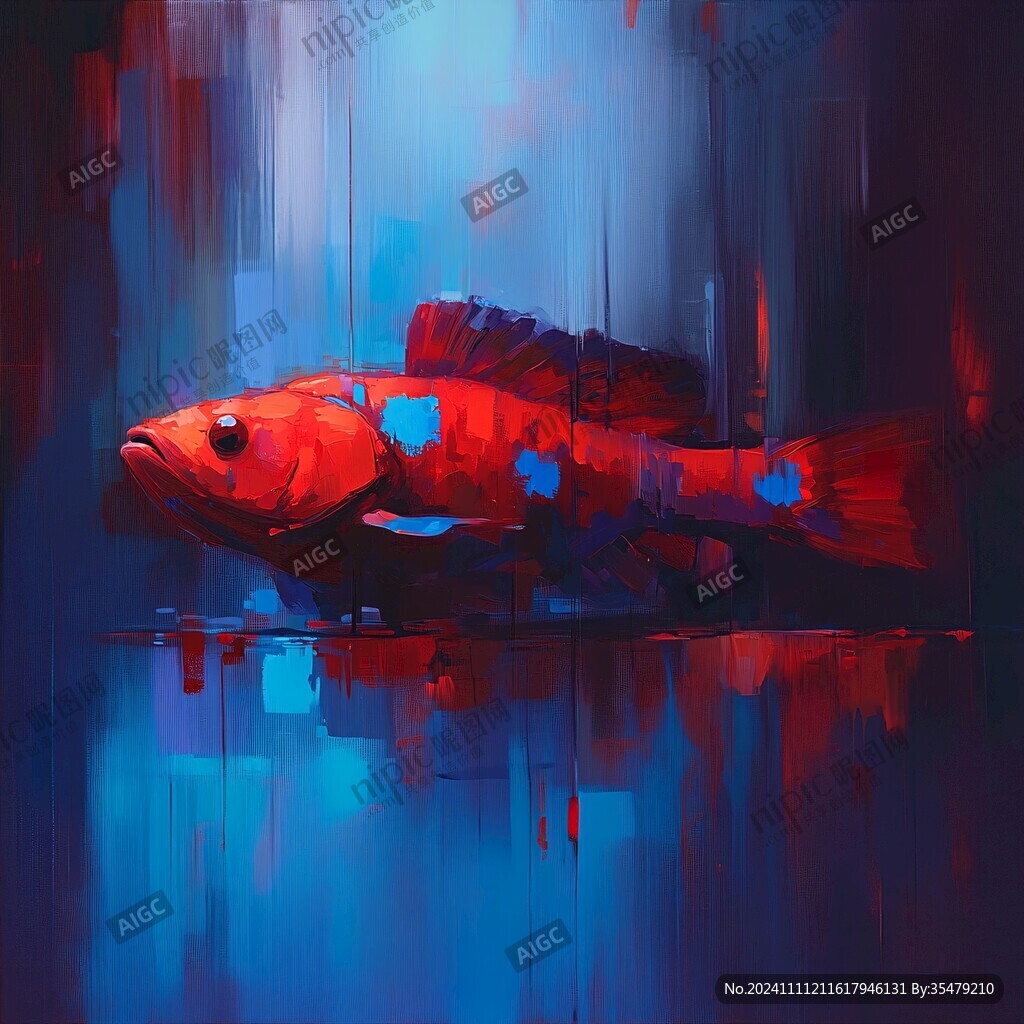 唯美魚風格插畫裝飾畫