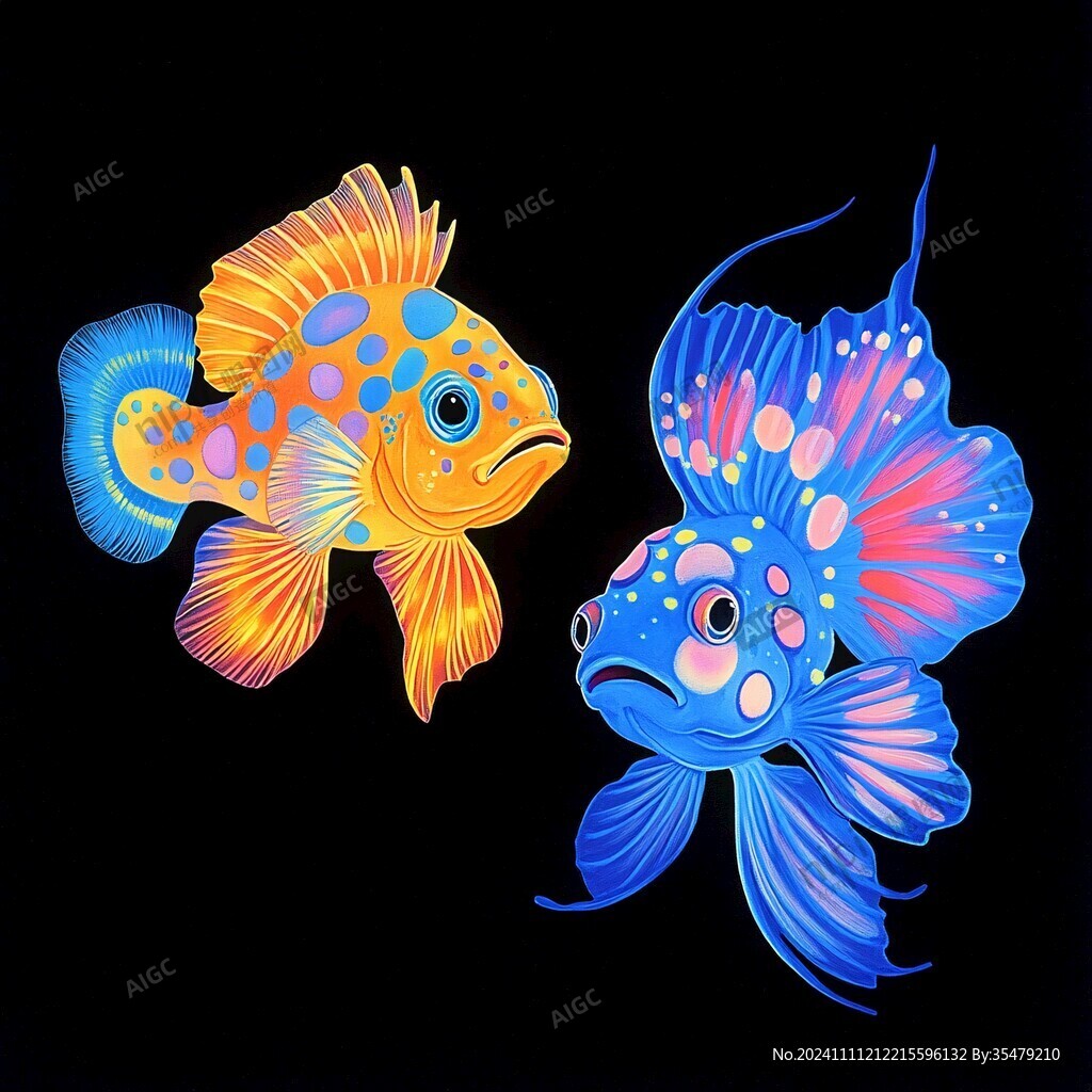 手繪雙魚插畫