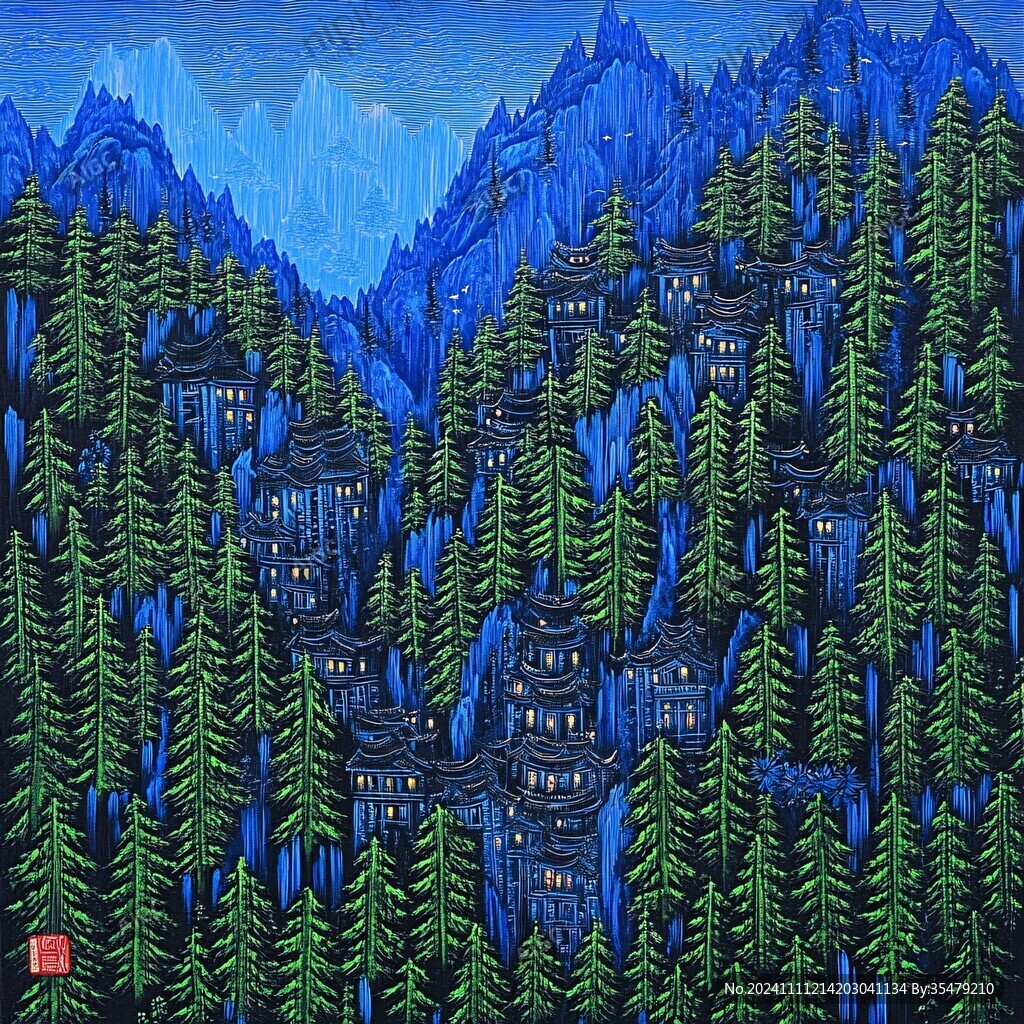 涼山建筑插畫