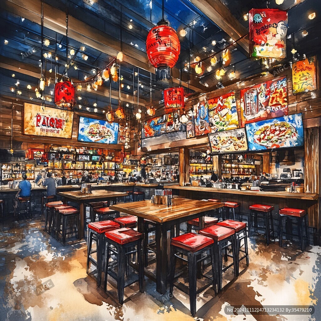 餐飲街場(chǎng)景設(shè)計(jì)