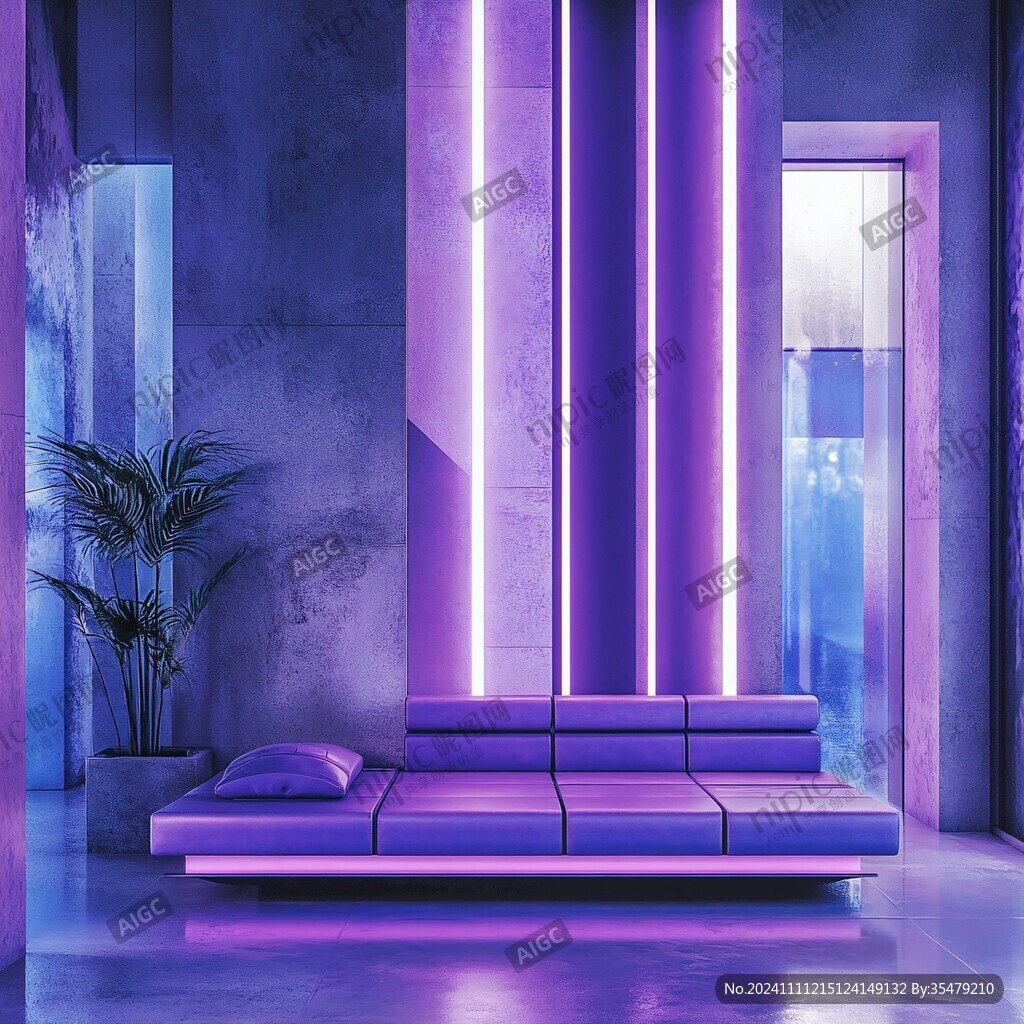 紫色室內