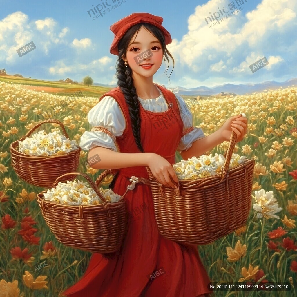 采棉花的少女