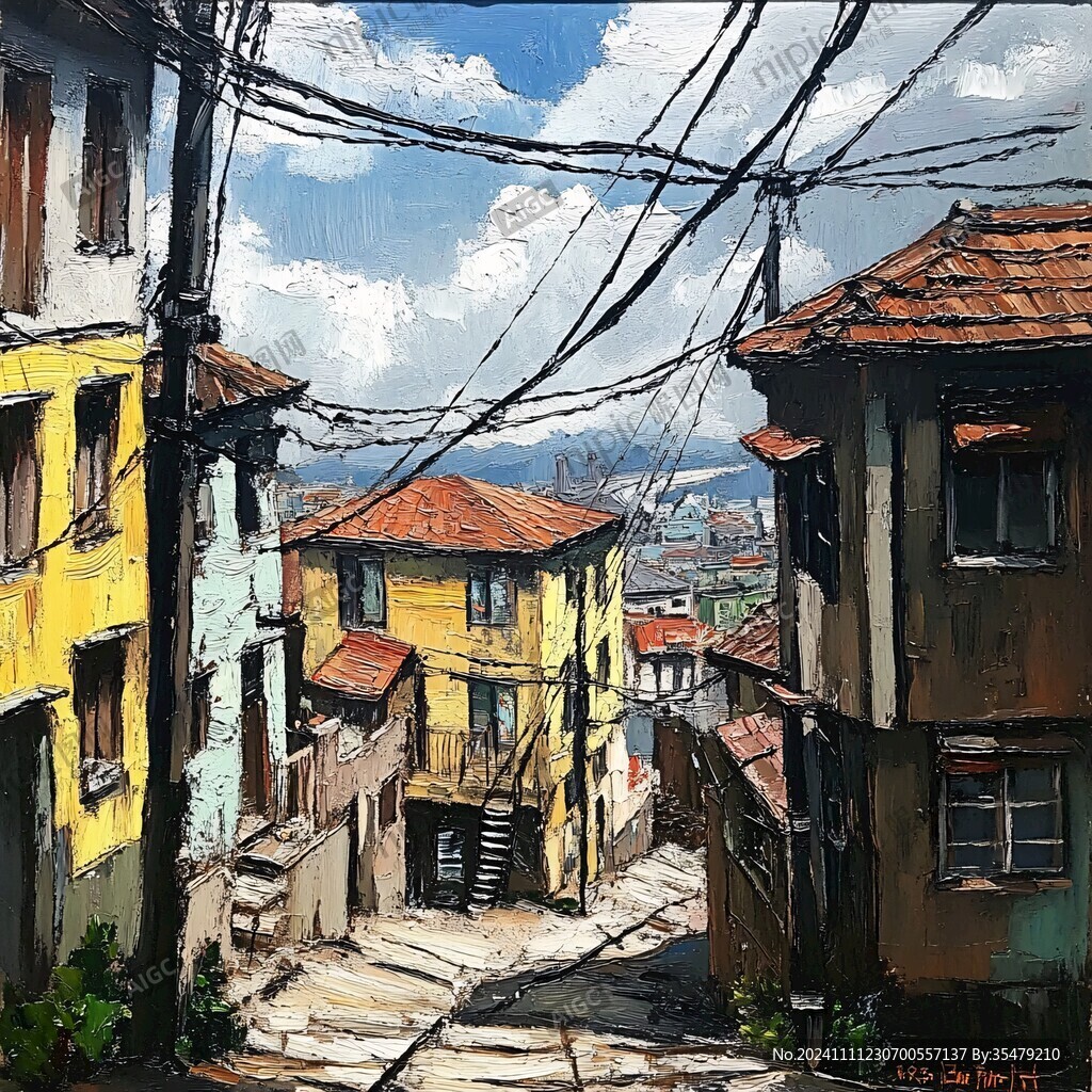 小巷插畫