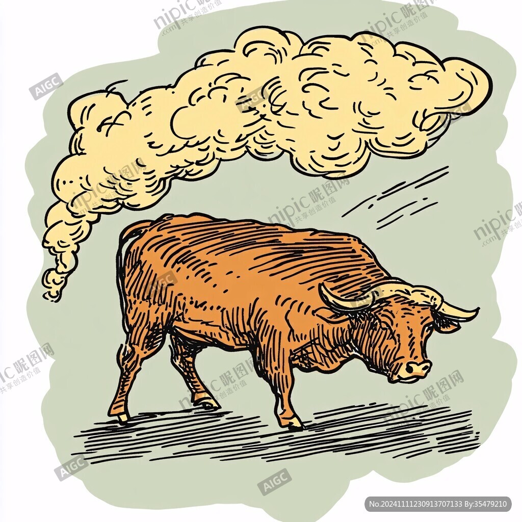 烈火牛肉插畫