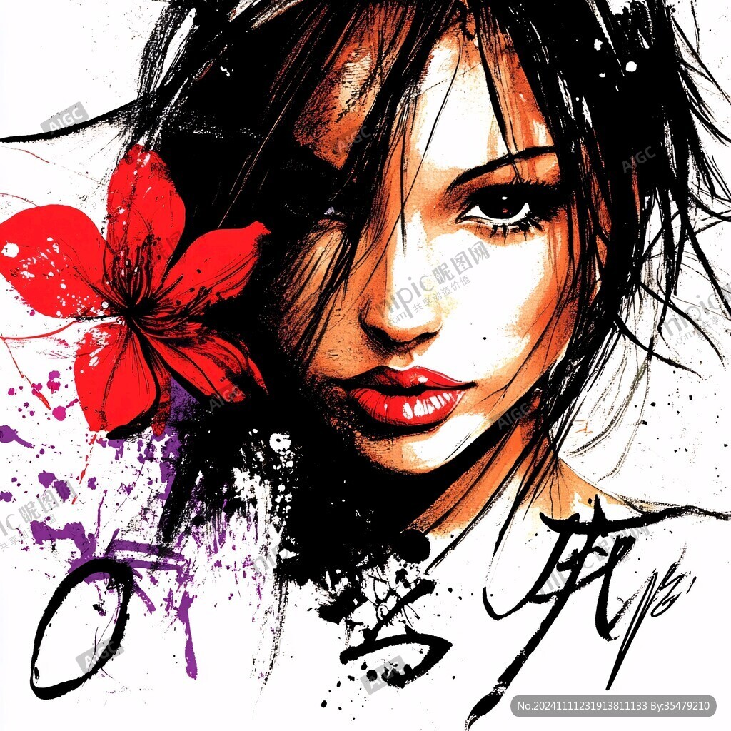 風(fēng)美女插畫