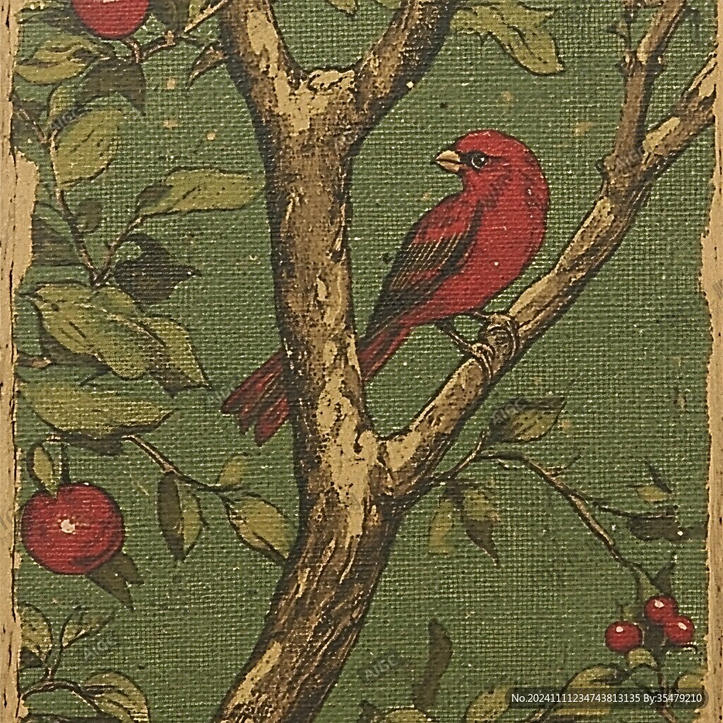 小鳥叼紅果