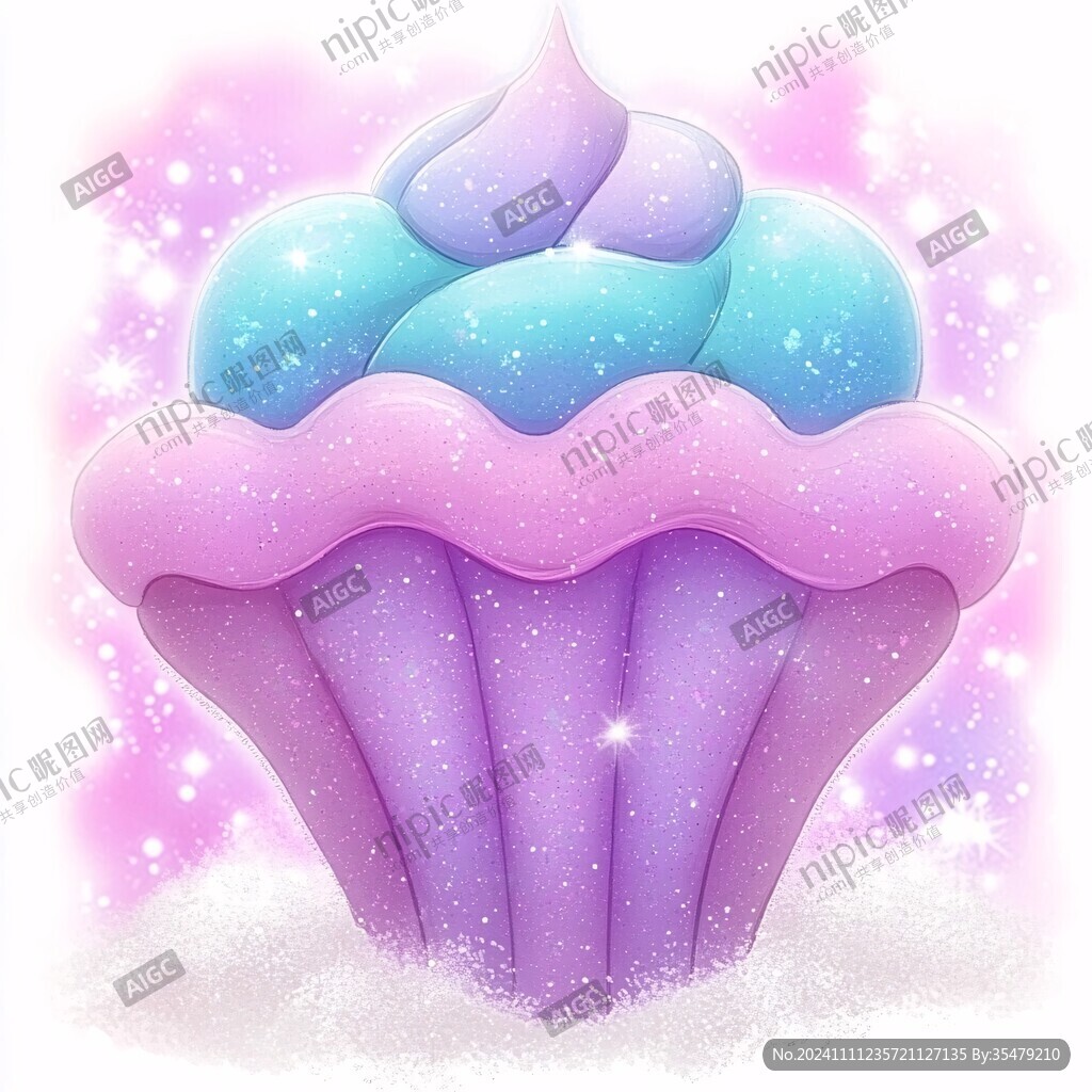 夢幻蛋糕插畫