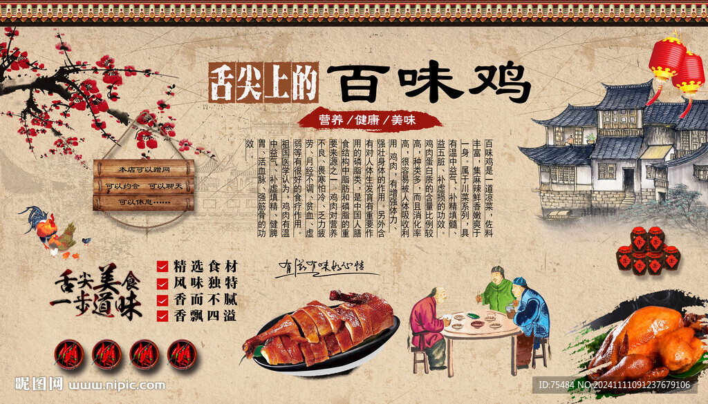 百味雞背景墻