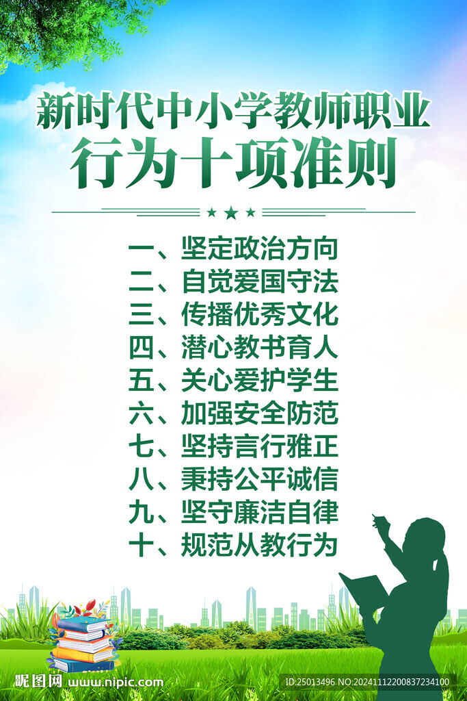中小學(xué)教師職業(yè)行為十項(xiàng)準(zhǔn)則