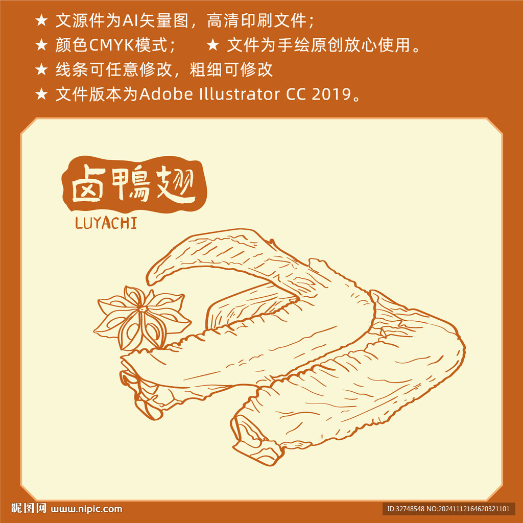 鹵味食品 鴨翅手繪
