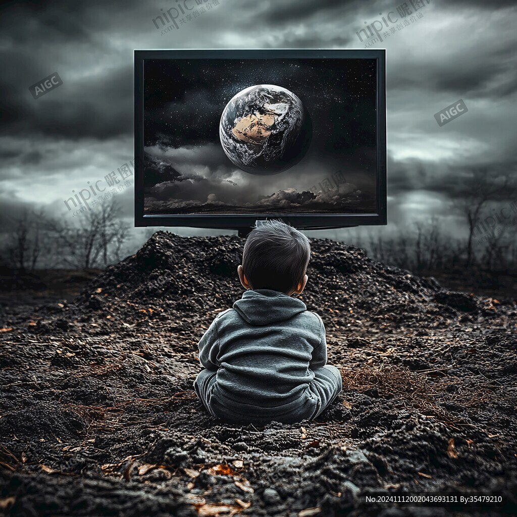 電視機前的幼兒