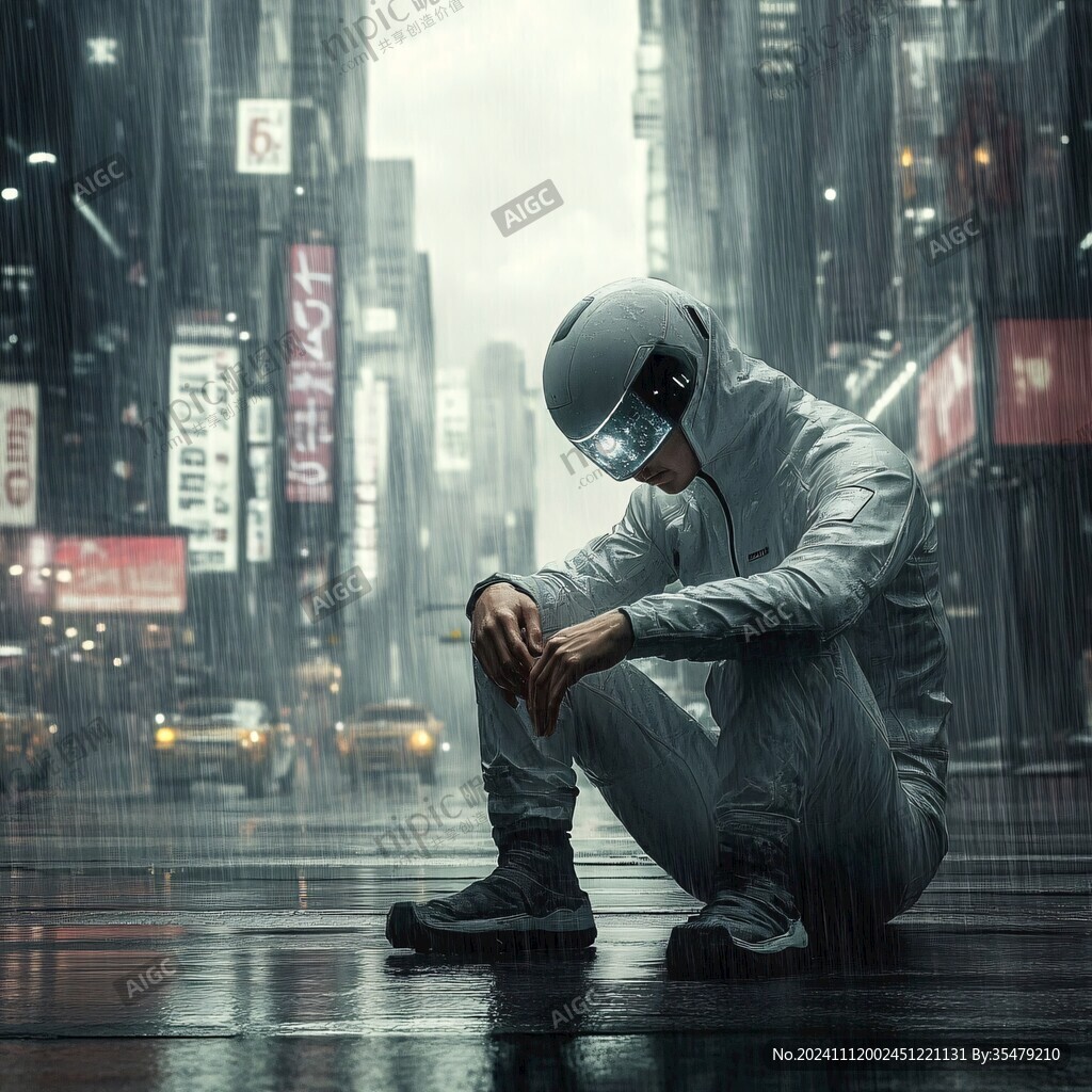 雨天外賣騎手