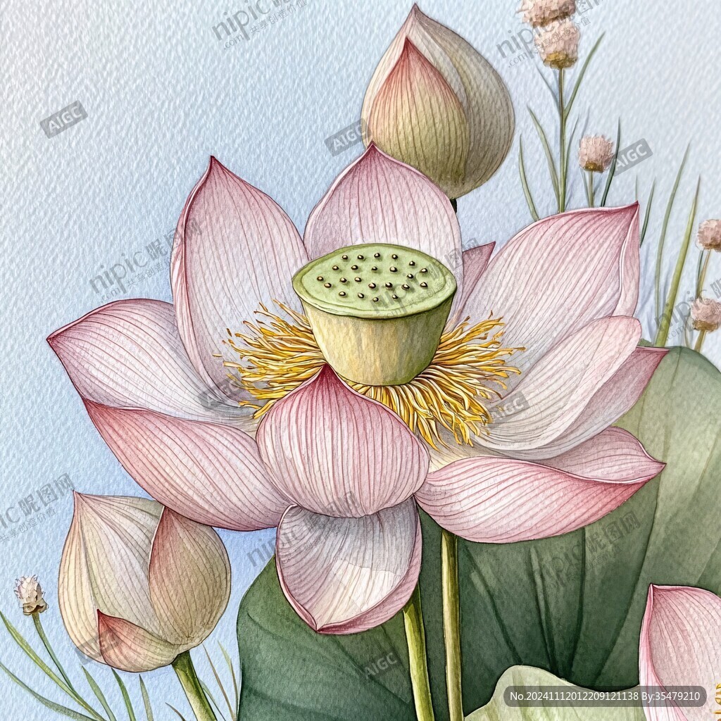 原創(chuàng)手繪國(guó)風(fēng)荷花插畫
