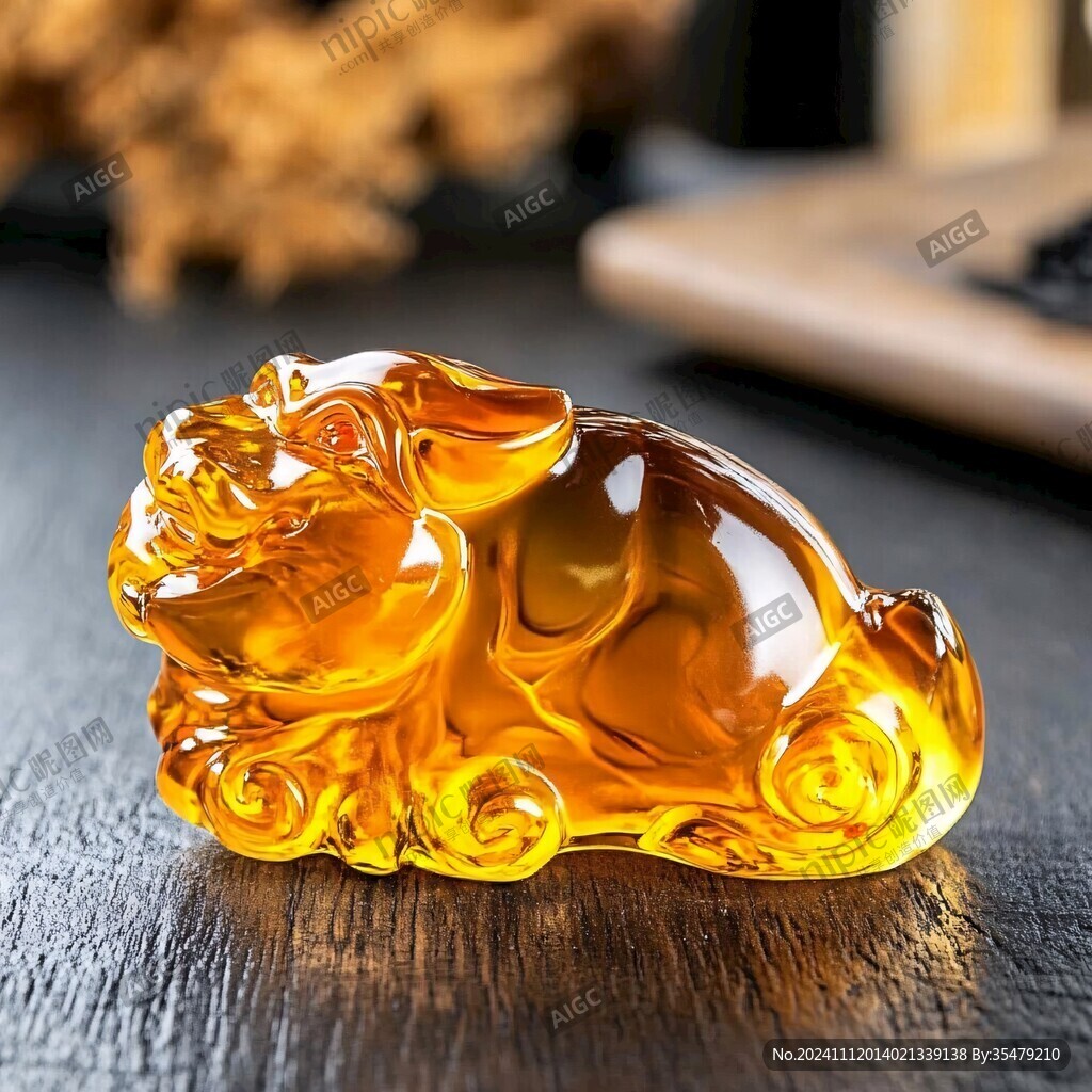 琥珀羅漢擺件