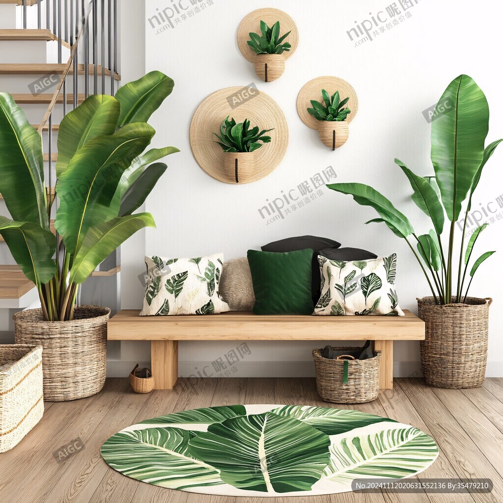 芭蕉葉沙發(fā)背景