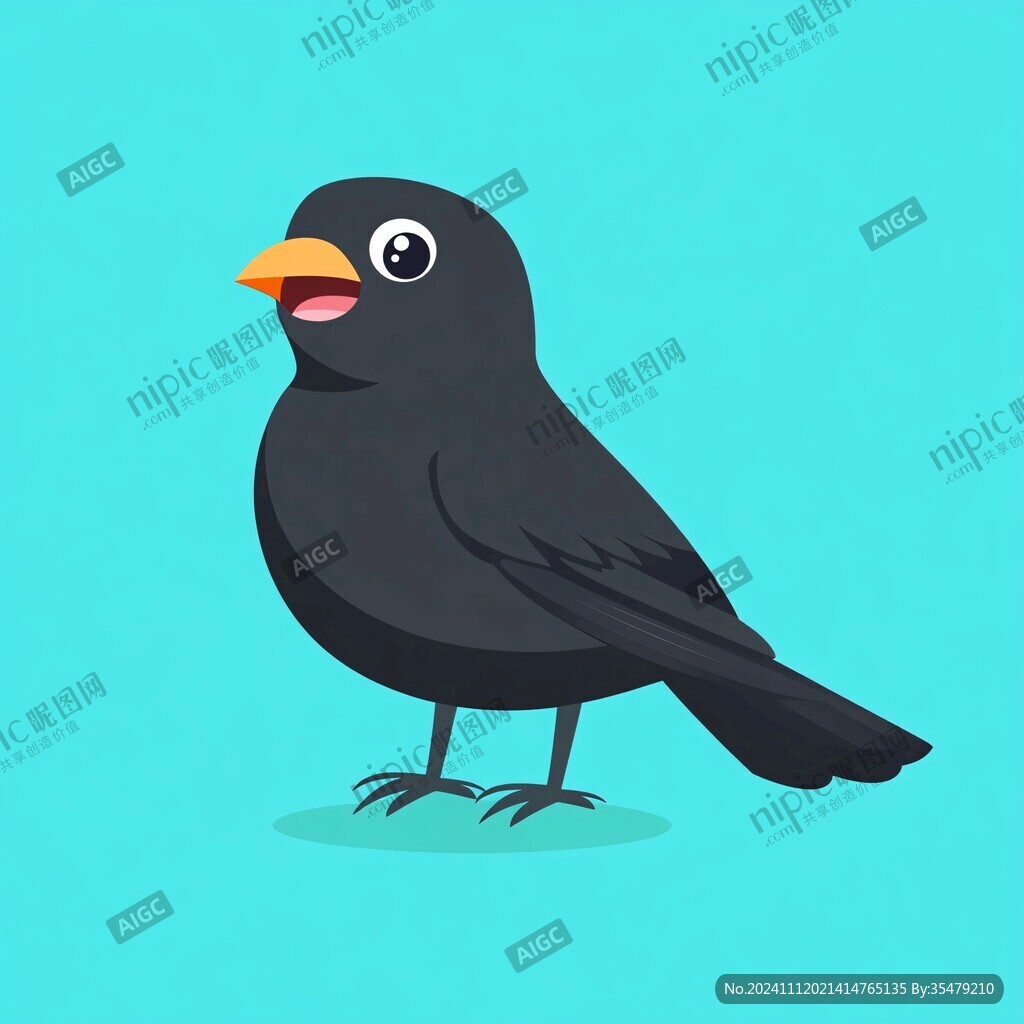 扁平化鳥插畫