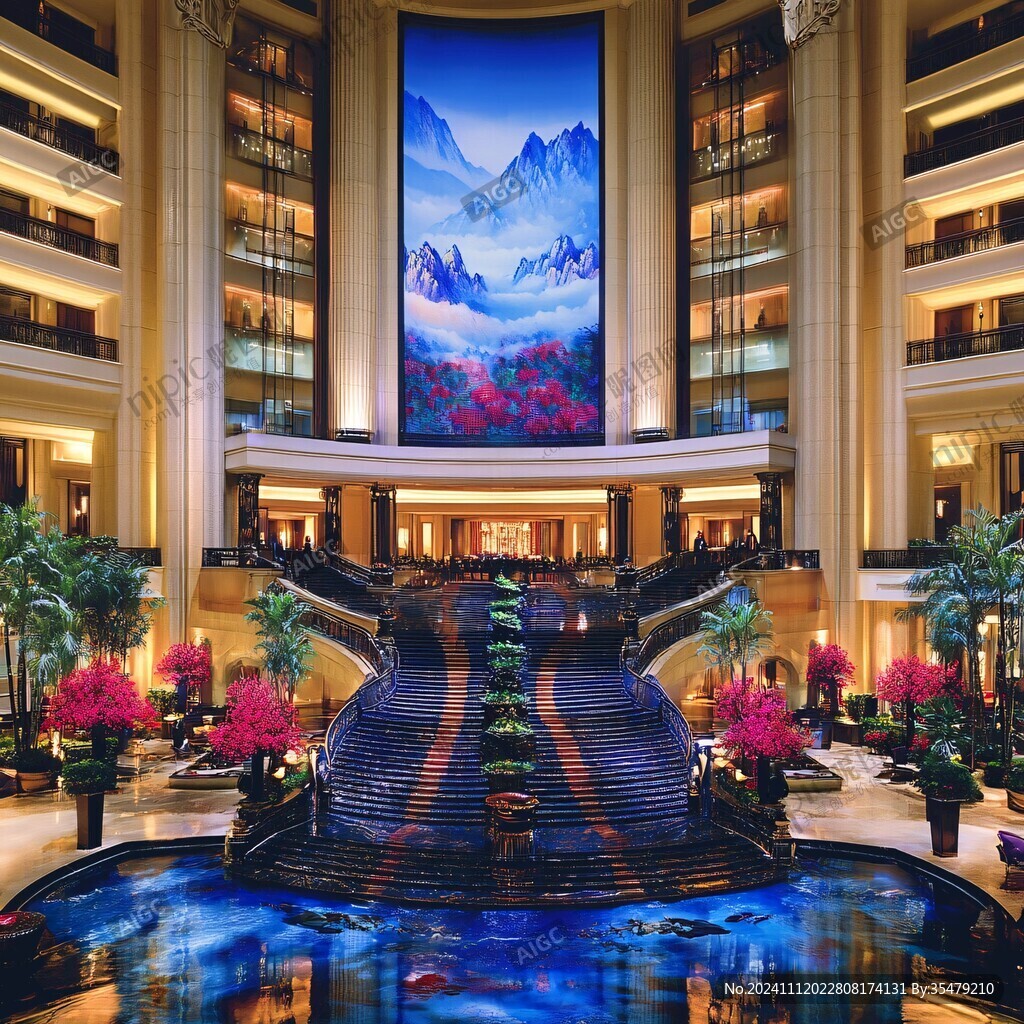 水墨山水酒店大廳