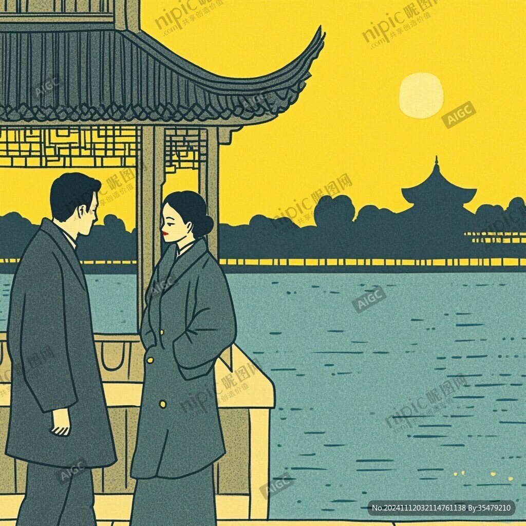 莫愁湖插畫