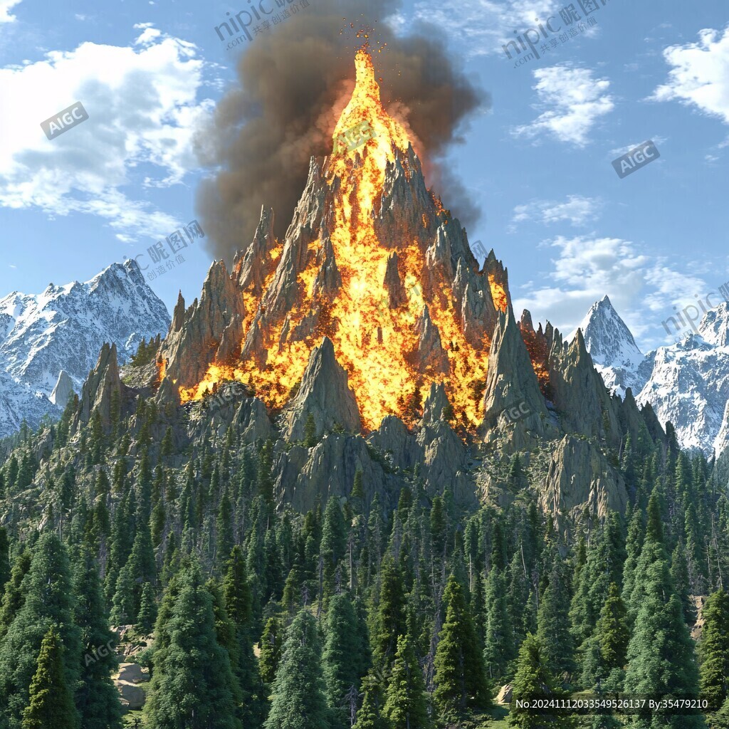 像火焰的山