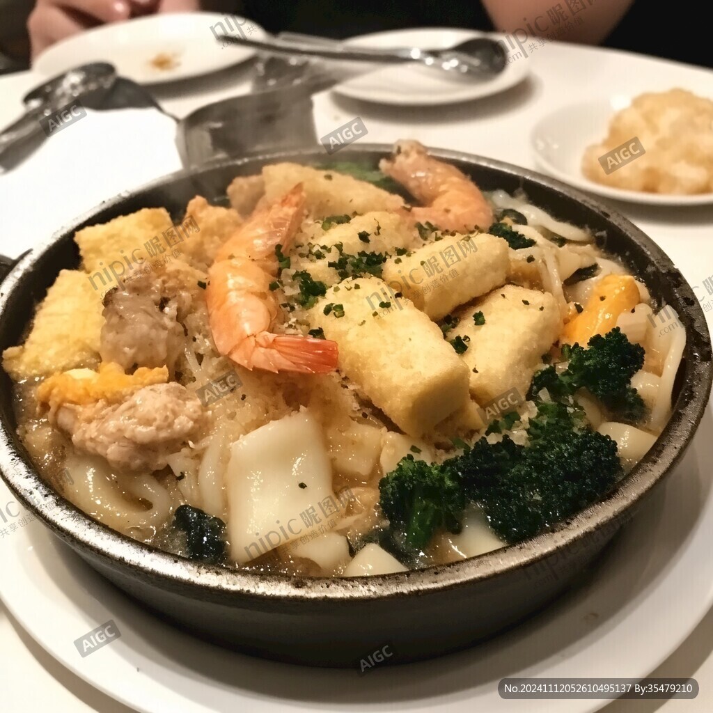 圍蝦炆通心粉