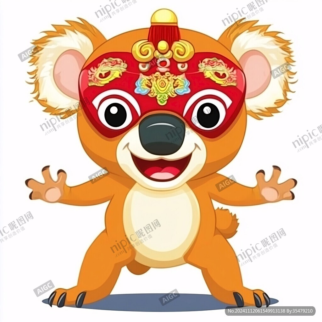 卡通鼠舞獅