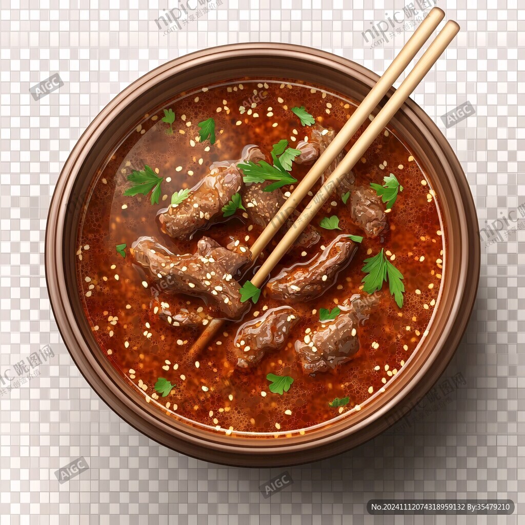 水煮牛肉插畫