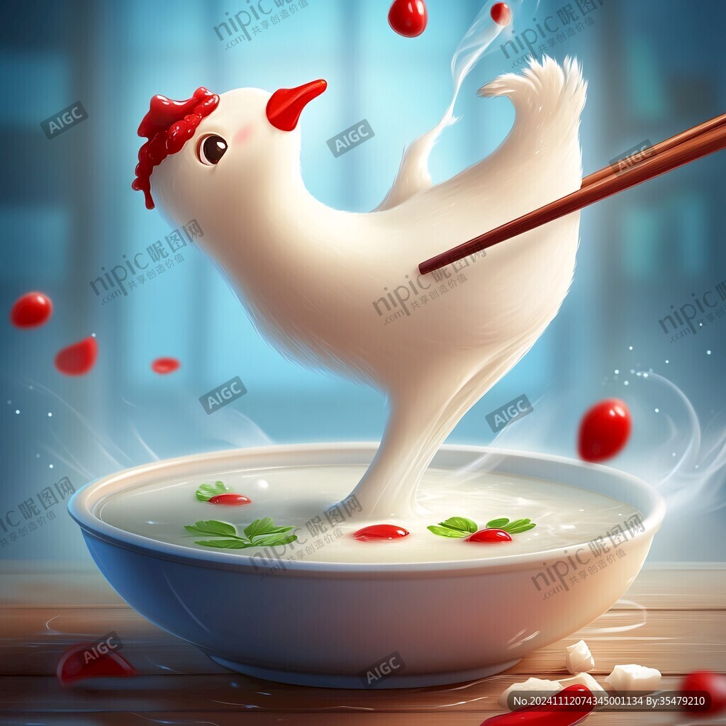 吃枸杞的雞插畫