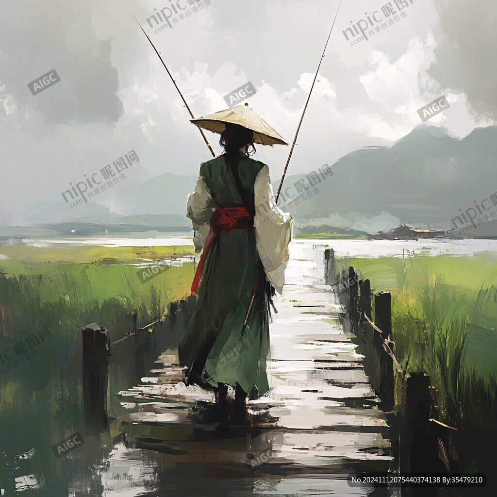 漁翁插畫