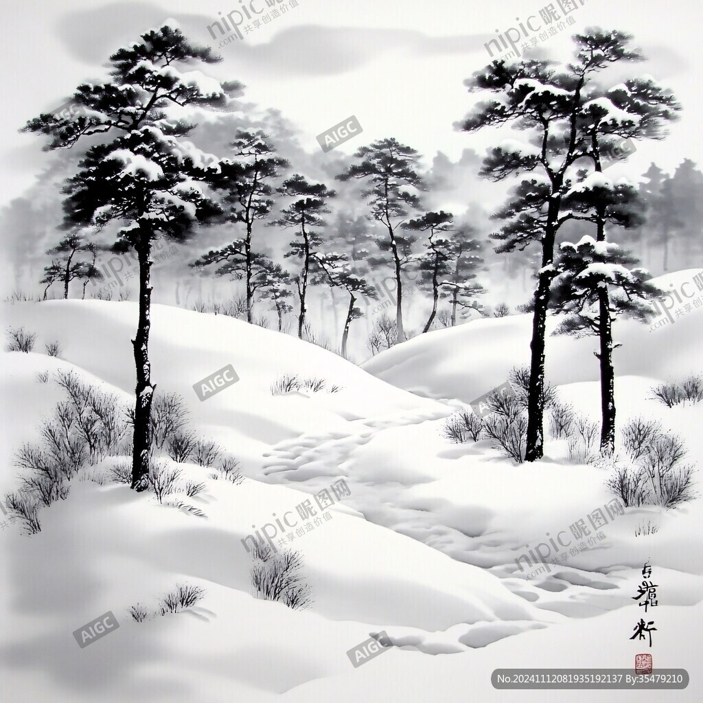 雪景立體畫