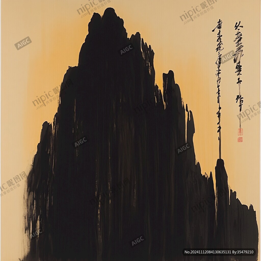 屏風墨韻禪意山峰