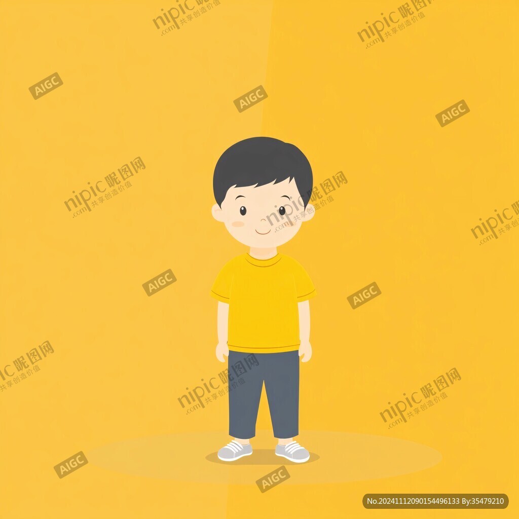 插畫男孩扁平化