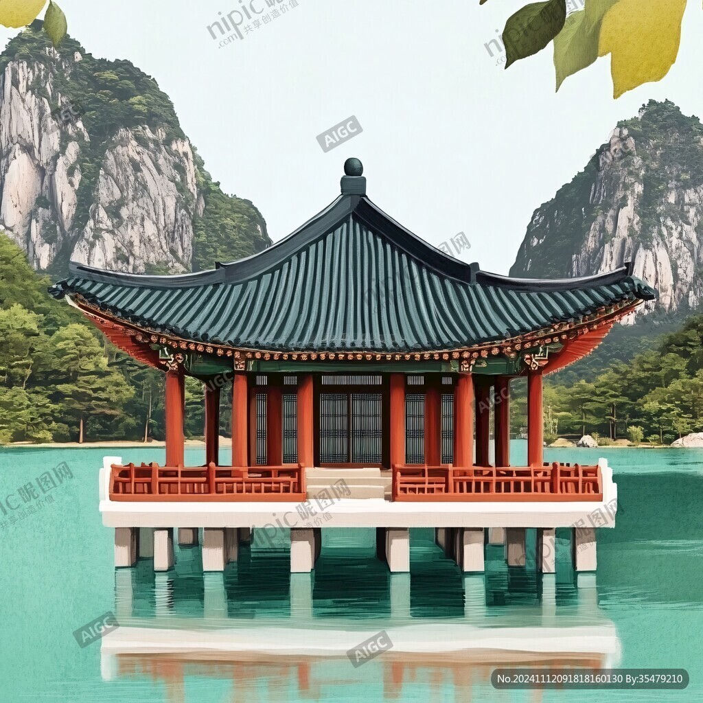 韓國古建筑涼亭