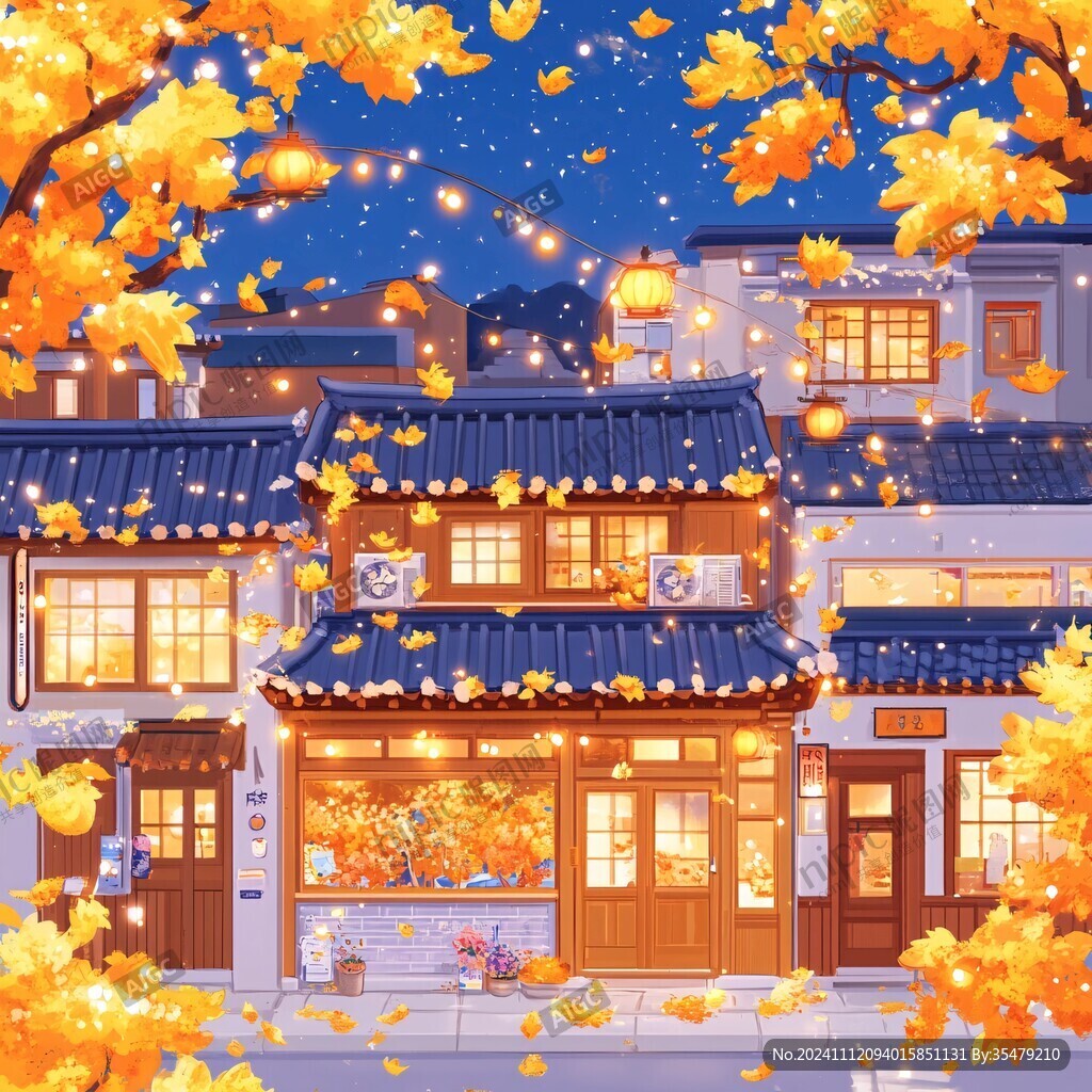 深秋插畫