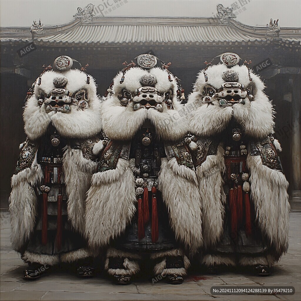 三獅戲珠