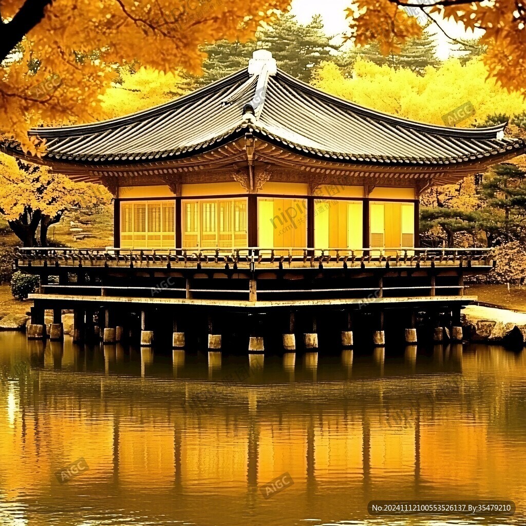 黃葉紅亭
