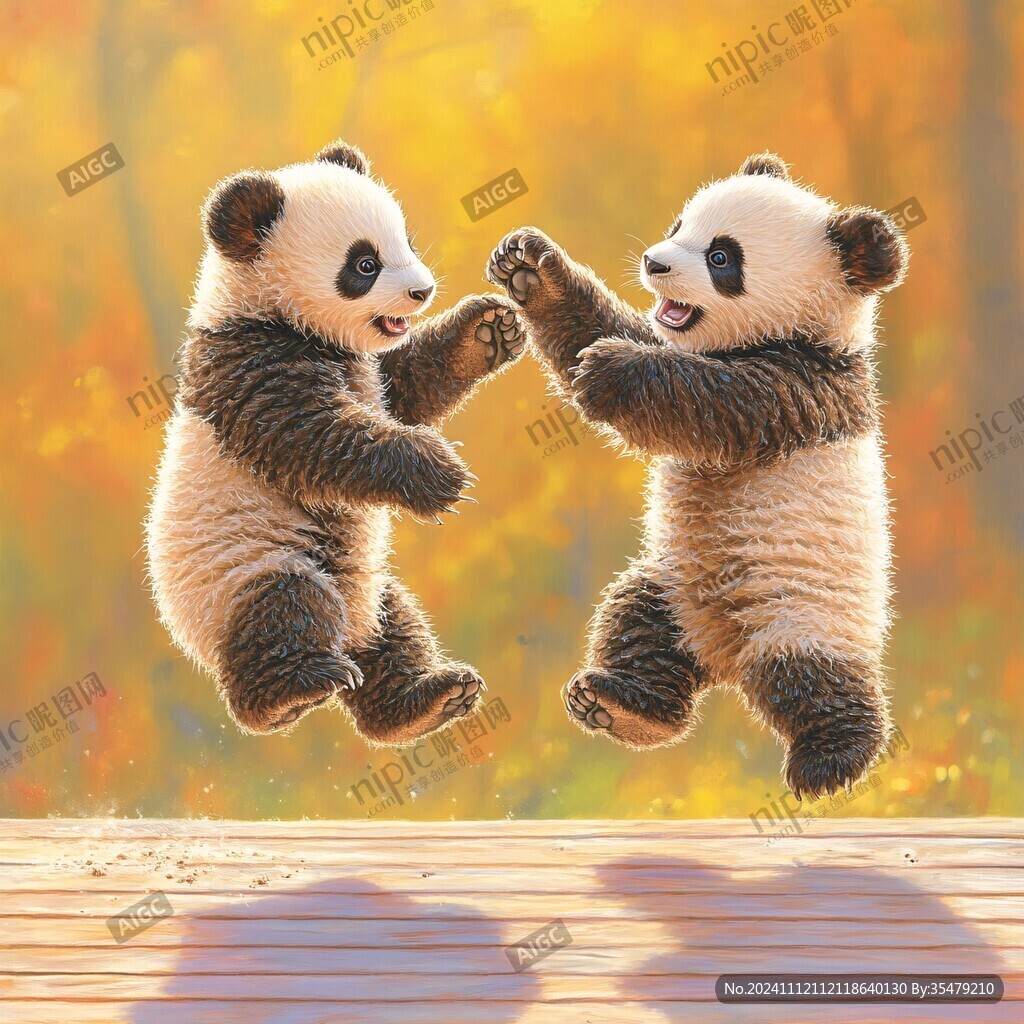 打拳的熊貓