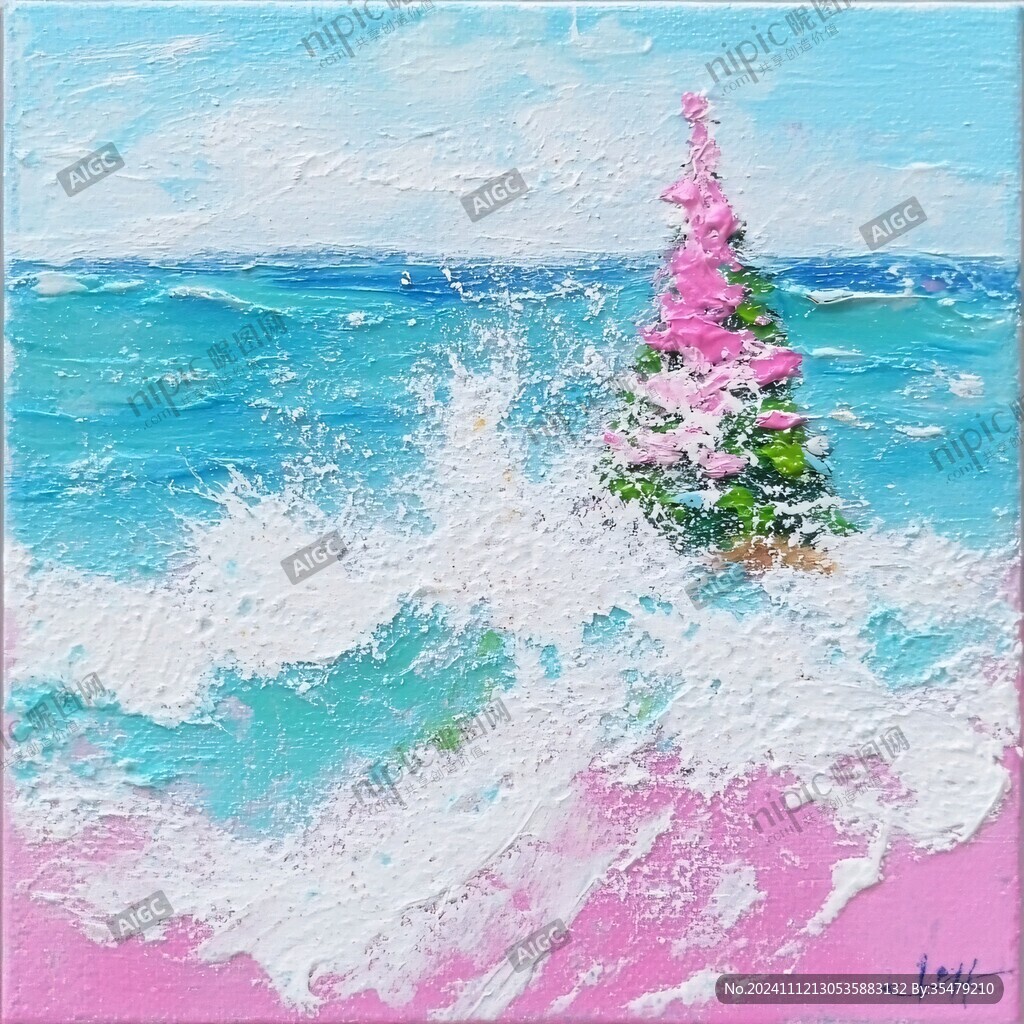 圣誕樹油畫