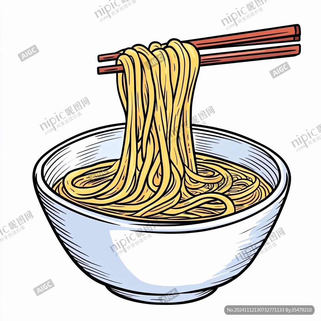 卡通手繪面條