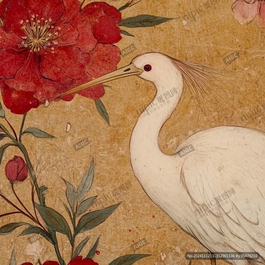 手繪花鳥真絲
