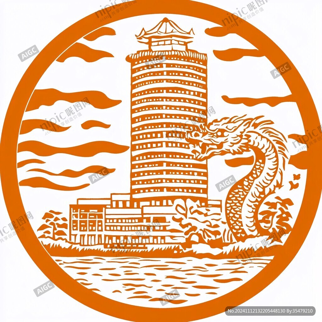 中國標(biāo)志建筑中國線描