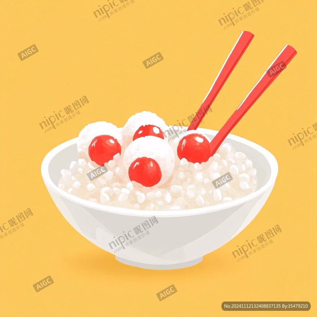 酒釀圓子插畫